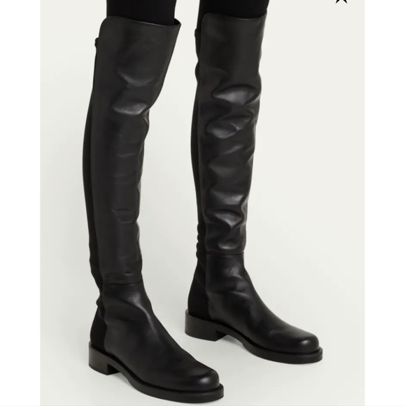 NEW...Stuart Weitzman 5050 Bold Leather Over-The-Knee Black...